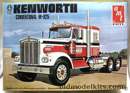 AMT 1/25 Kenworth Conventional W-925 Semi Truck, 6640 plastic model kit